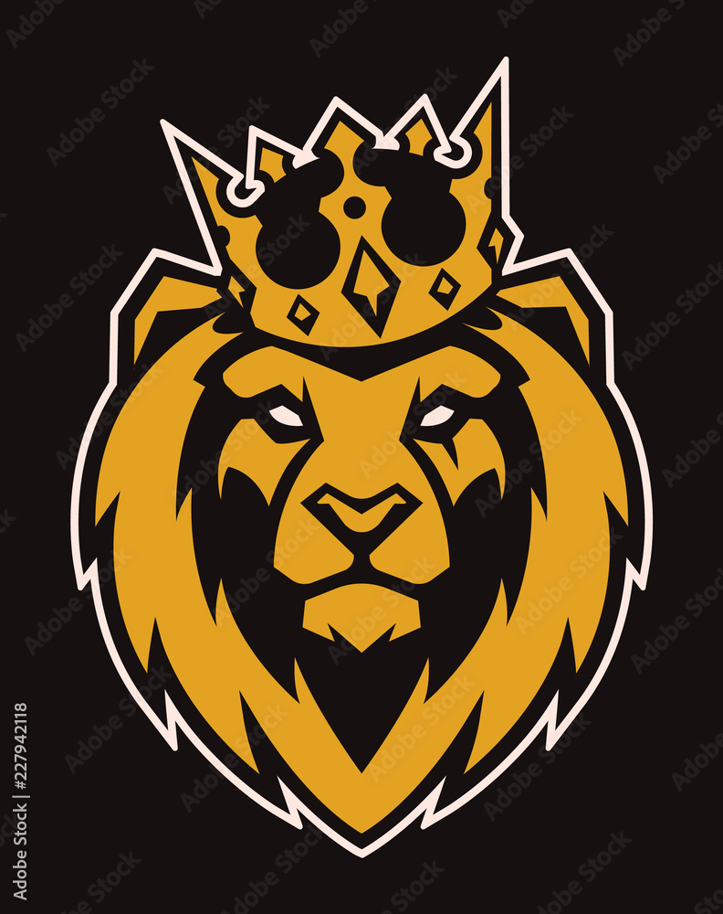 Lion in Crown Vector Mascot Lion in Crown Vector Mascot