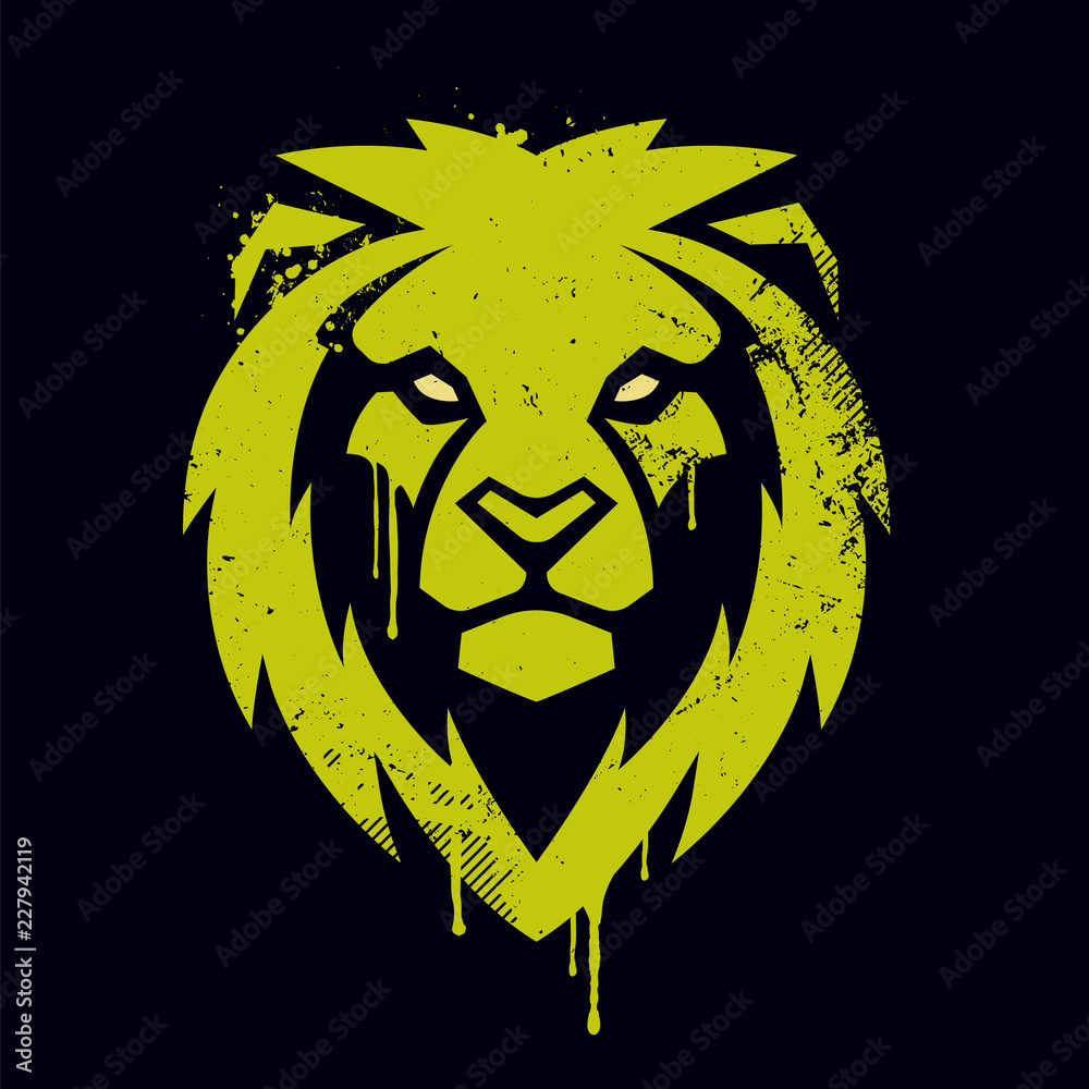 Naklejka premium Lion Head Vector Graffiti Art