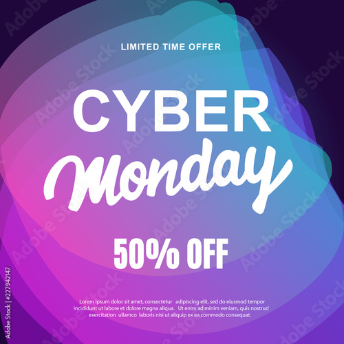 Cyber Monday sale. Vector trendy promotional web banner