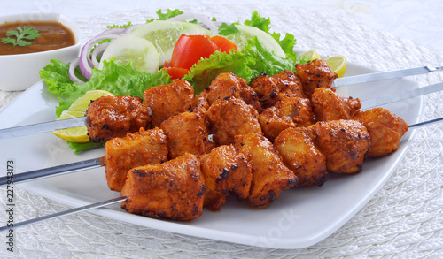 Chicken Boti Kebab, Delicious spicy and marinated boneless chicken meat cooked on charcoal flame.