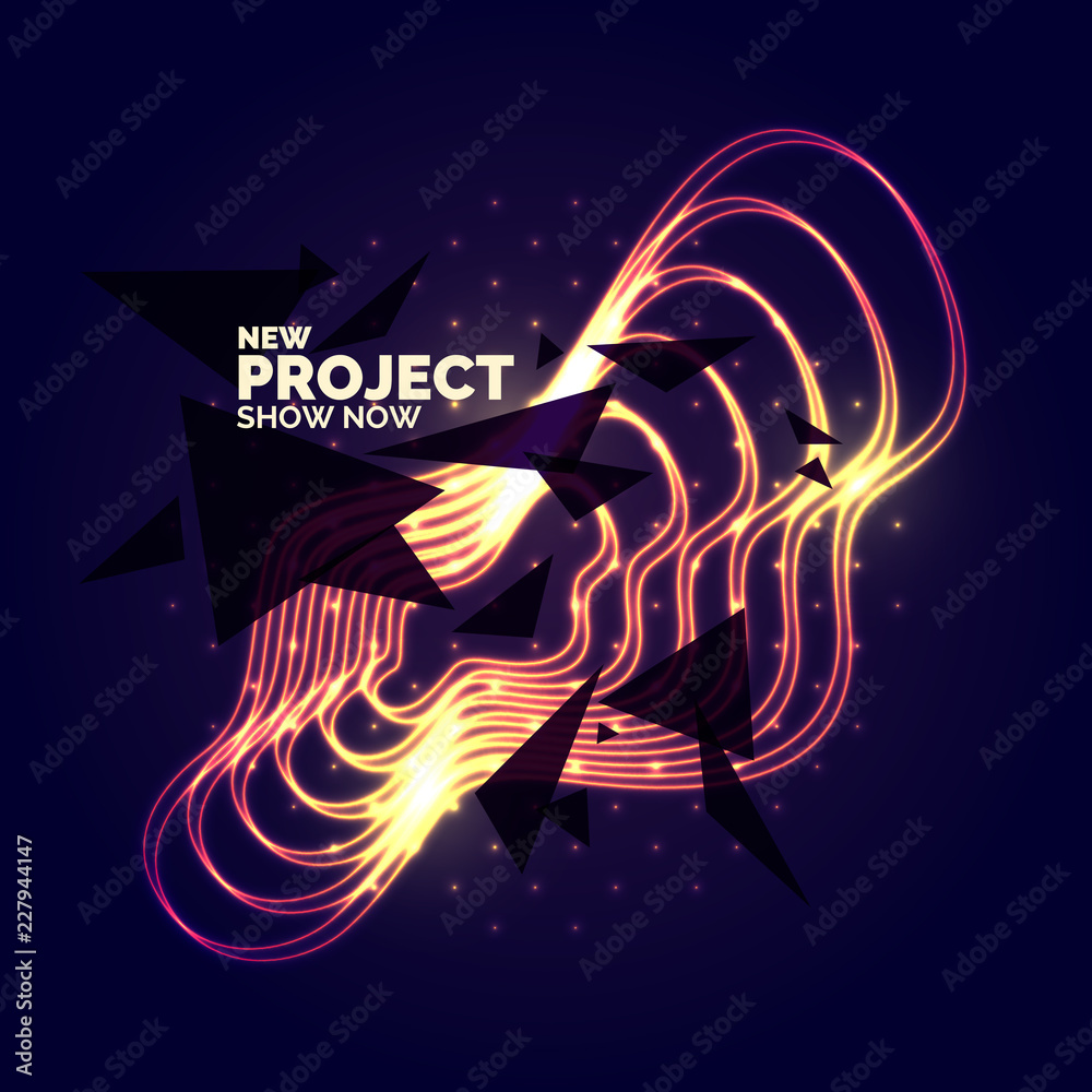 Abstract poster for the placement of text and information. Geometric shapes and neon glow against. Abstract poster for the placement of text and information. Geometric shapes and neon glow against.
