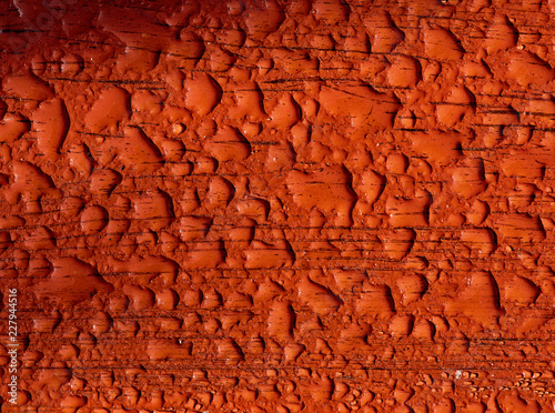 Naturally table texture, wood with rain drops, red wood planks background, texture photo