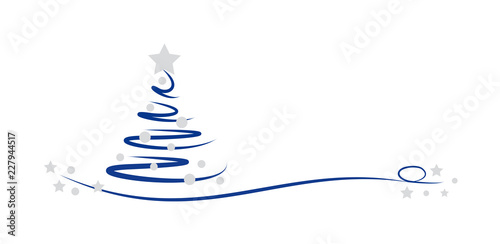 weihnachtsbaum mit kugeln - blau-grau