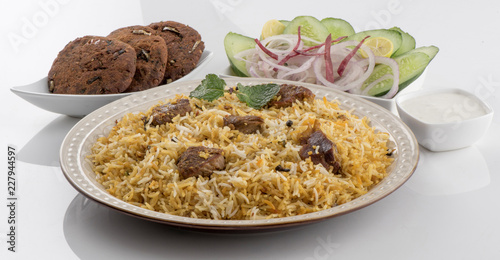 Beef Biryani and Shami Kebab