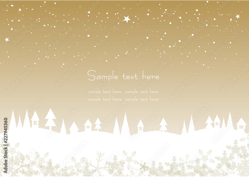 冬の街並の背景素材