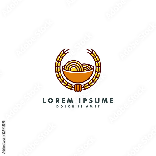 noodle logo template design vector illustration