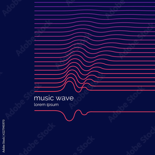 Abstract background with a dynamic musis waves.
