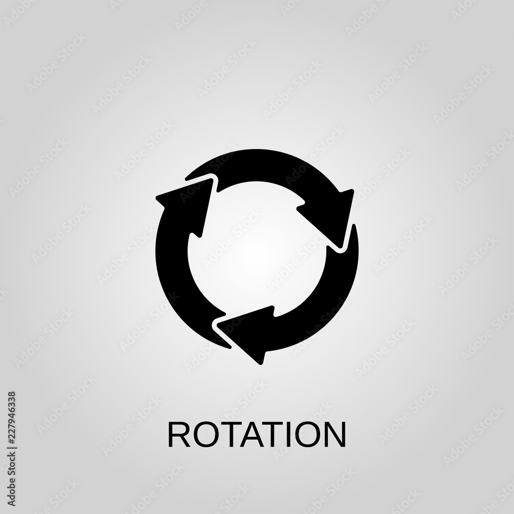 Rotation icon. Rotation symbol. Flat design. Stock Vector