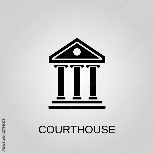 Courthouse icon. Courthouse symbol. Flat design. Stock - Vector illustration