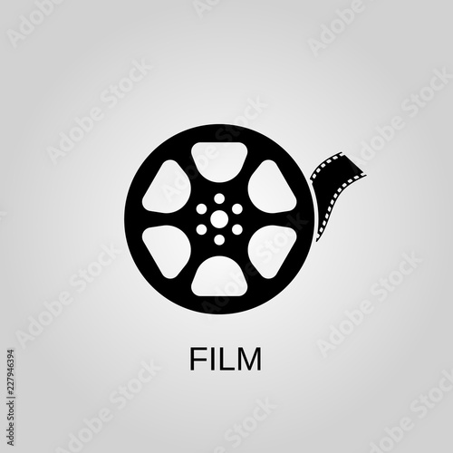 Film tape icon. Film tape symbol. Flat design. Stock - Vector illustration