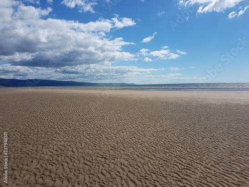 Beach landscape scene in Talybont  North Wales on a summer day.