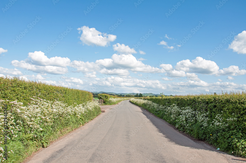 Travelling down the country road in England. Travelling down the country road in England.