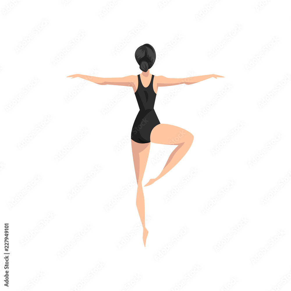 Ballet dancer, beautifull professional ballerina dancing vector Illustration on a white background