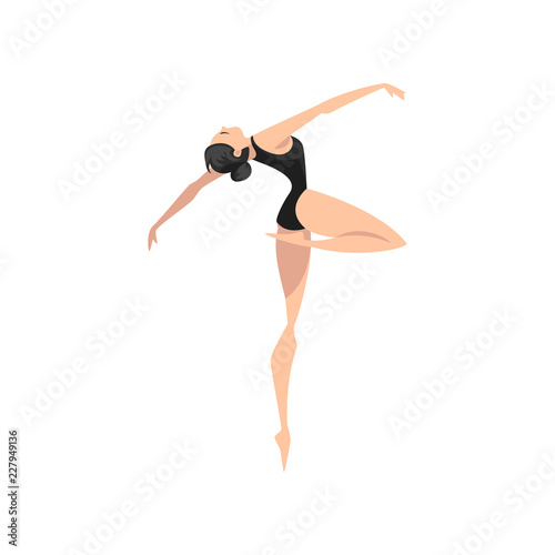 Ballet dancer, beautifull ballerina dancing classical dance vector Illustration on a white background