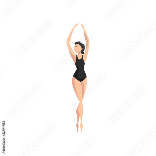 Beautifull ballerina dancing, professional ballet dancer vector Illustration on a white background