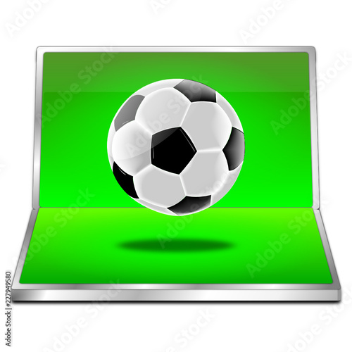 Button with Soccer ball - 3D illustration