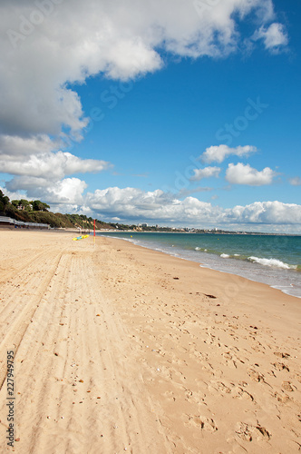Bournemouth beach in the summertime.