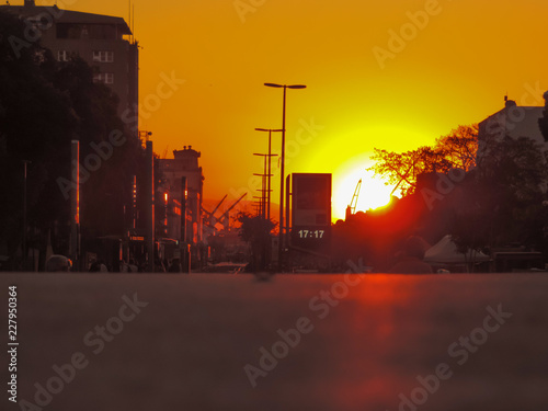 Sunset at the Olimpyc Boulevard at 17:17 p.m photo