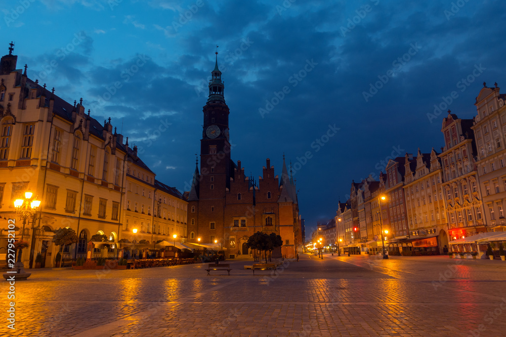 Naklejka premium widok na słynne polskie miasto Wrocław