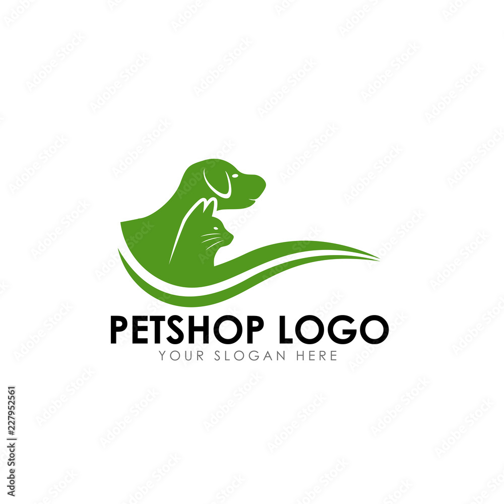 pet shop logo design template. pet home logo design vector icon