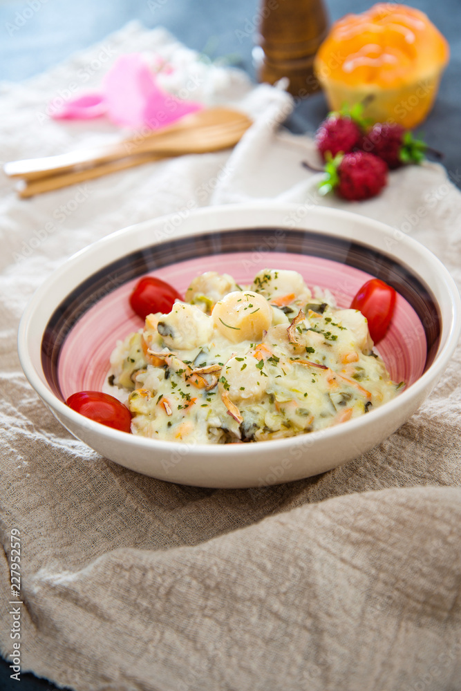 Scallop leek with basmati rice Scallop leek with basmati rice
