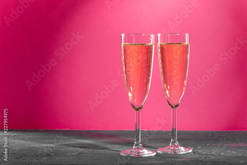 two glasses of sparkling wine photo