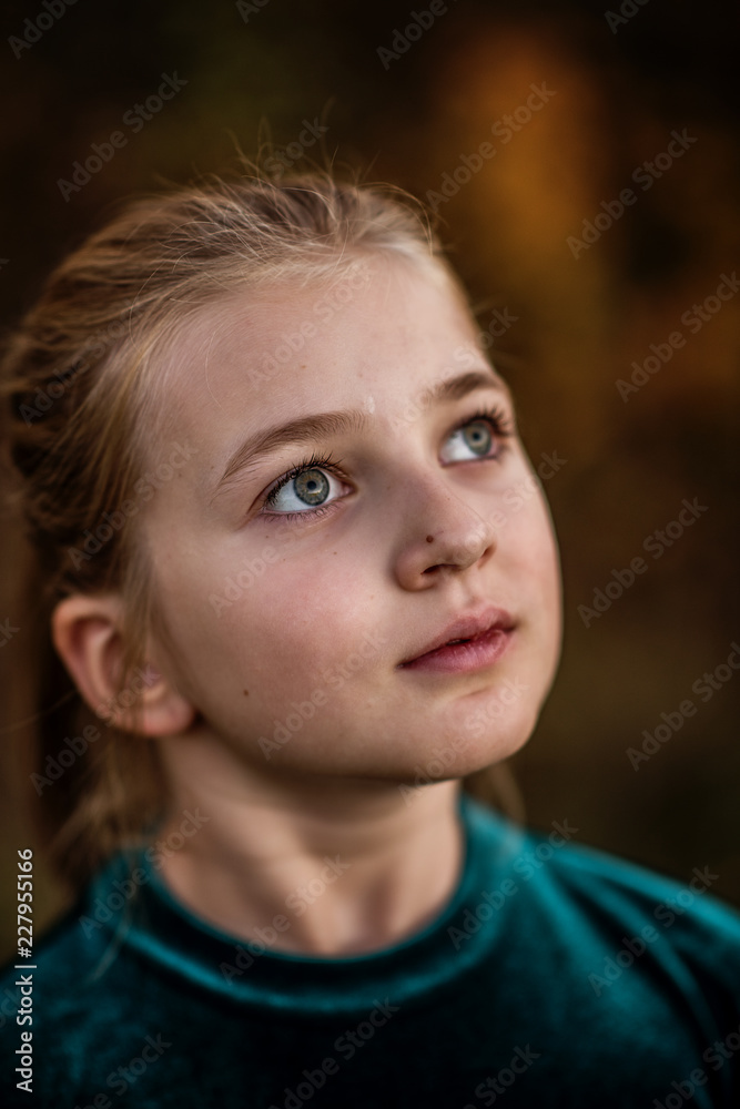 Portrait of a young beautiful girl in autumn season surrounding - Image Portrait of a young beautiful girl in autumn season surrounding - Image