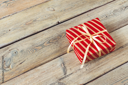 gift box on wooden background