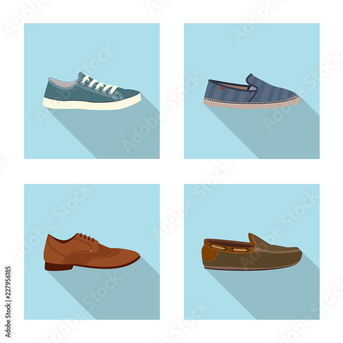 Isolated object of shoe and footwear icon. Collection of shoe and foot vector icon for stock.