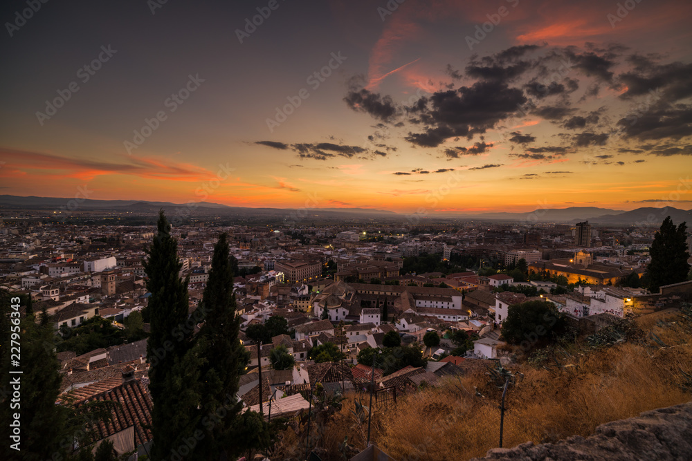 Urban landscape, view of the city of Granada, southern Spain