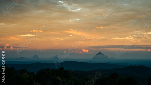 sunset in mountains