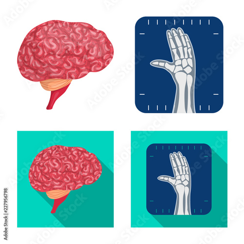 Isolated object of body and human icon. Collection of body and medical vector icon for stock.