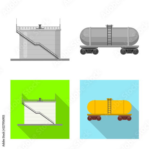 Isolated object of oil and gas icon. Set of oil and petrol stock vector illustration.