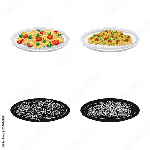 Vector illustration of pasta and carbohydrate icon. Collection of pasta and macaroni stock vector illustration.