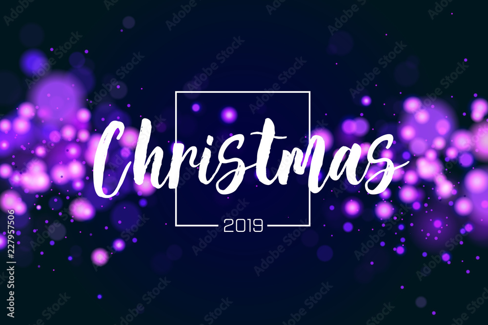 Christmas background 2019 with blue magic bokeh sparkle glitter lights. Abstract defocused circular New Year background design. Elegant, shiny, purple blue background. EPS 10. Christmas background 2019 with blue magic bokeh sparkle glitter lights. Abstract defocused circular New Year background design. Elegant, shiny, purple blue background. EPS 10.