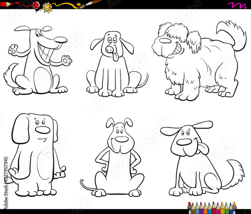 cartoon dog or puppy comic characters color book