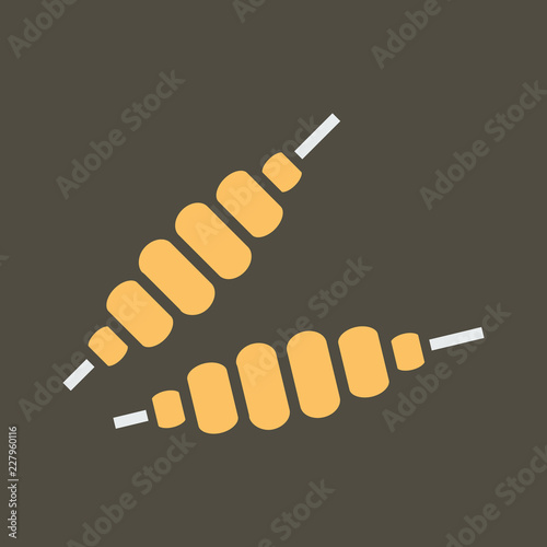 Silhouette icon fried caterpillars