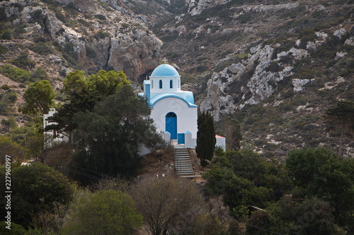 Church at the trail from Menetes to Arkasa on Karpathos in Greece photo