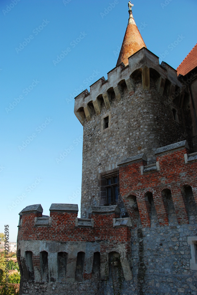 Defence tower of Corvin Castle in Romania 