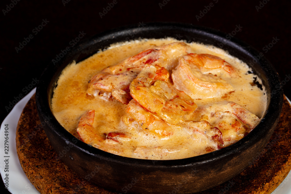 Baked prawn in cream sauce Baked prawn in cream sauce