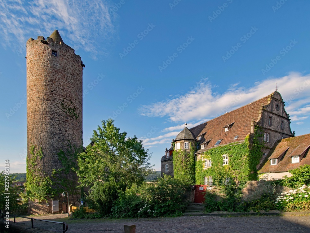 Hinterburg der Burg Schlitz, Vogelsbergkreis, Hessen, Deutschland