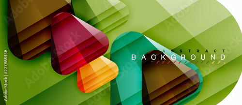 Glass triangles modern geometric composition, abstract background