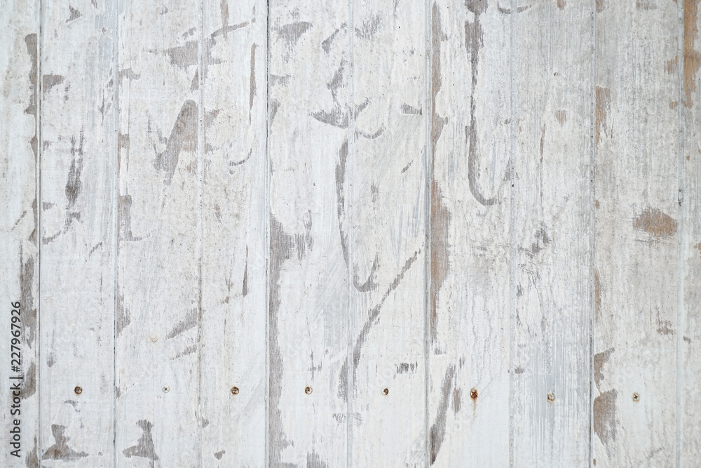 Naklejka premium Vintage white wood. A closed up details of rustic old wood with shabby paint. Wood plank texture background.