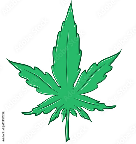marijuana leaf cartoon isolated on white background