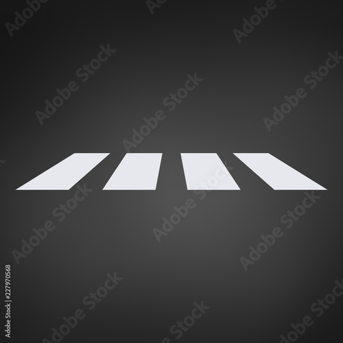 Crosswalk path, pedestrian crossing perspective view vector illustration, crossover isolated on white background. photo