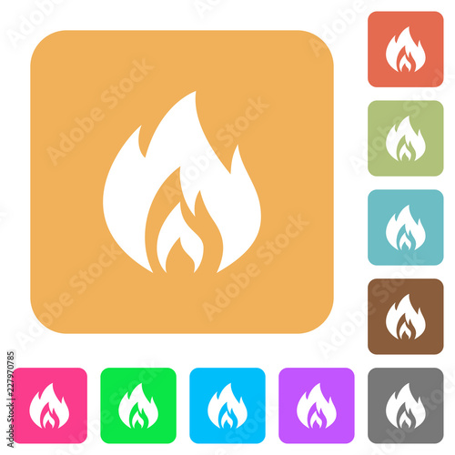 Flame rounded square flat icons