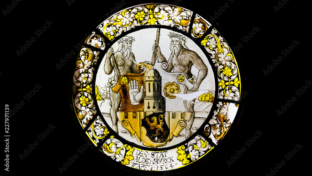 Obraz premium midle ages glas window wappen crest arms