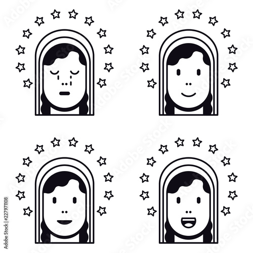 Holy Virgin Mary flat icon