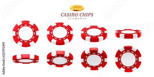 Animation sprites for realistic casino chips or frames for gambling empty tokens flip, cycles of movement for plastic blank chips. Can be used for gif animation at online casino. Gamble theme