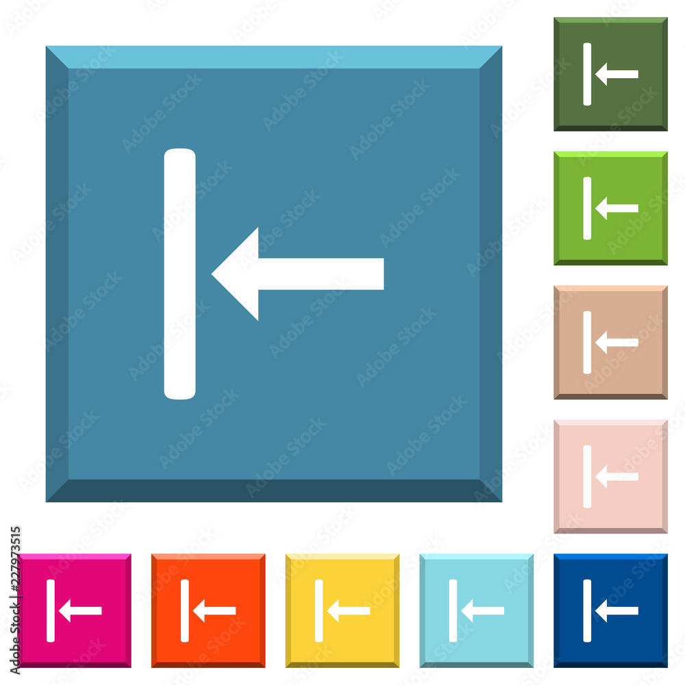 Align to left white icons on edged square buttons Align to left white icons on edged square buttons